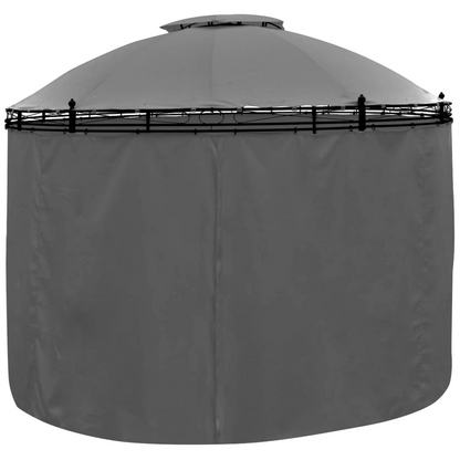 Anthracite Gazebo with Curtains Round