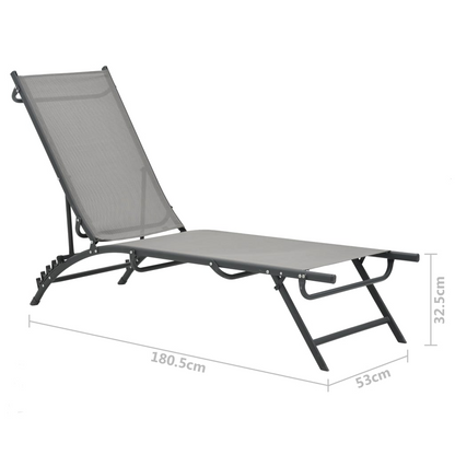 Textilene and Steel Sun Loungers 2 pcs