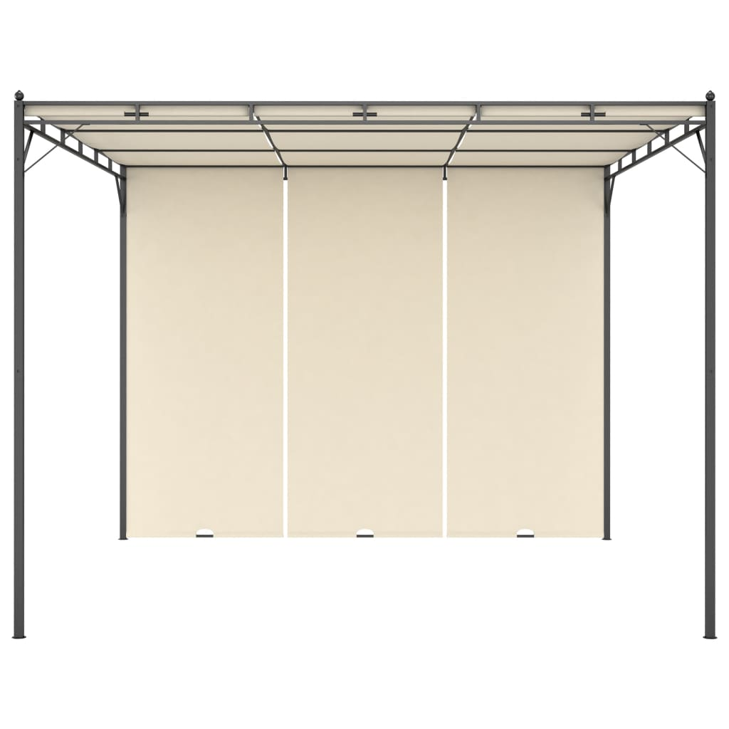 Cream Garden Gazebo with Side Curtain