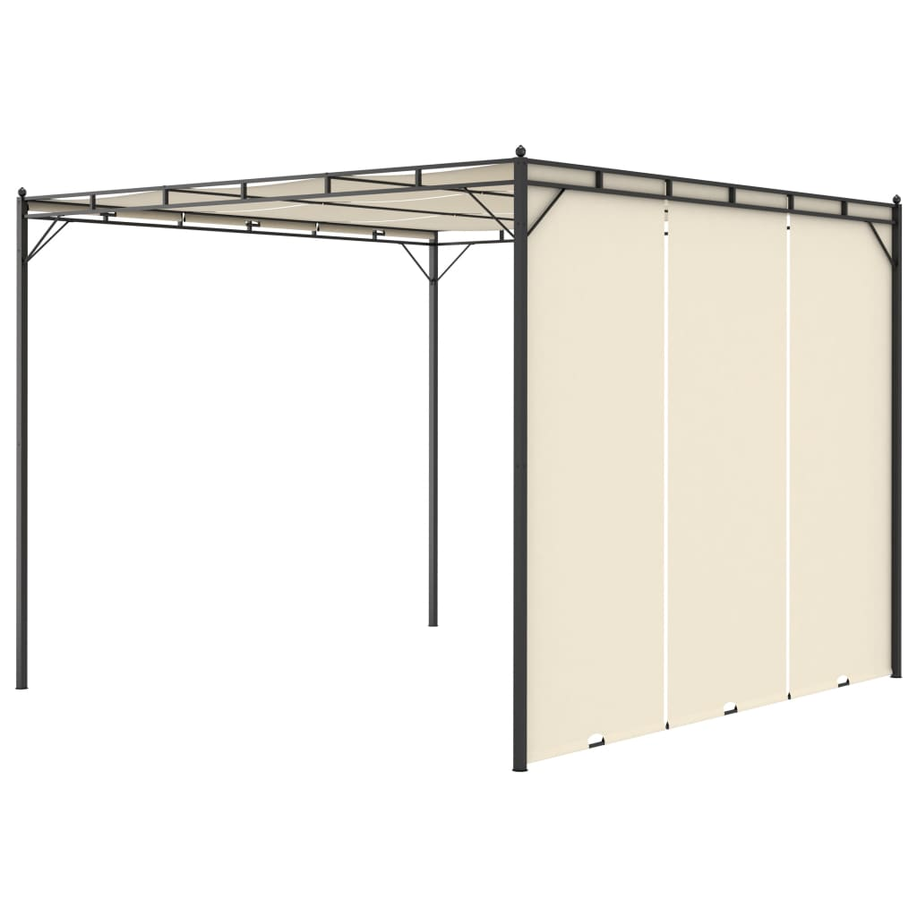 Cream Garden Gazebo with Side Curtain