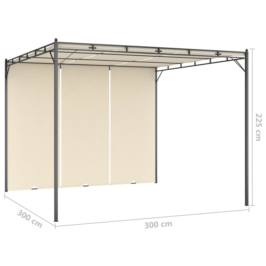 Cream Garden Gazebo with Side Curtain