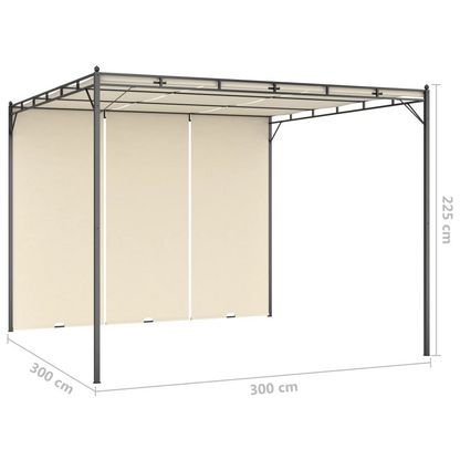 Cream Garden Gazebo with Side Curtain