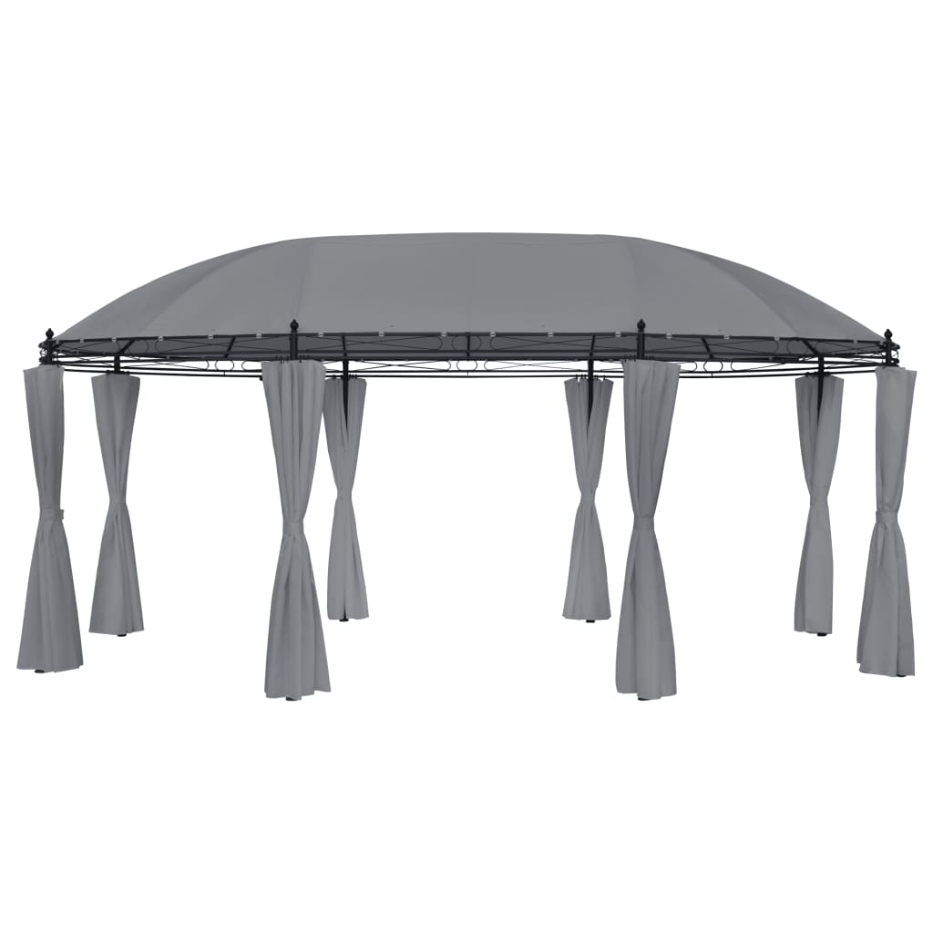 Anthracite Gazebo with Curtains