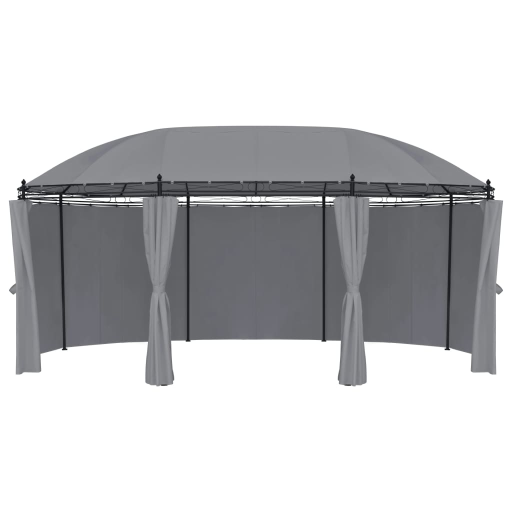 Anthracite Gazebo with Curtains