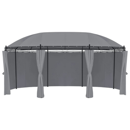 Anthracite Gazebo with Curtains