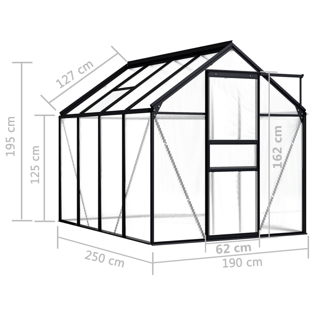 Aluminium Greenhouse 4.75 m²