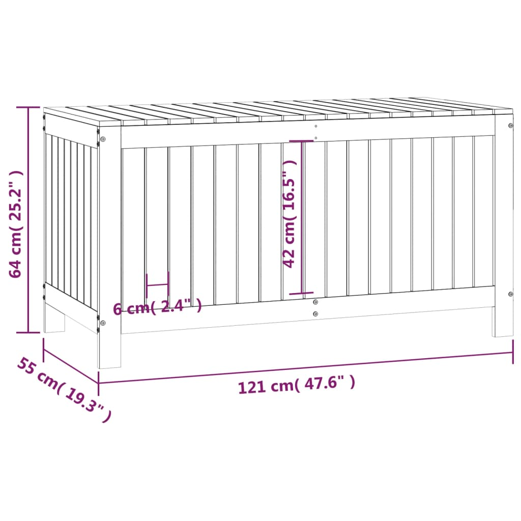 Honey Brown Garden Storage Box 121x55x64 cm