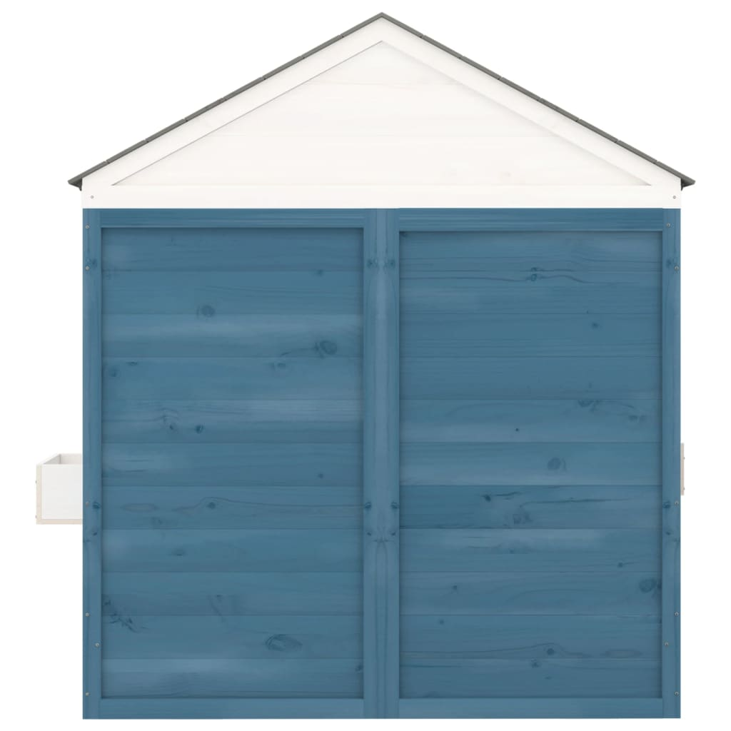  Playhouse with Lockable Door and Flower Pots- Blue