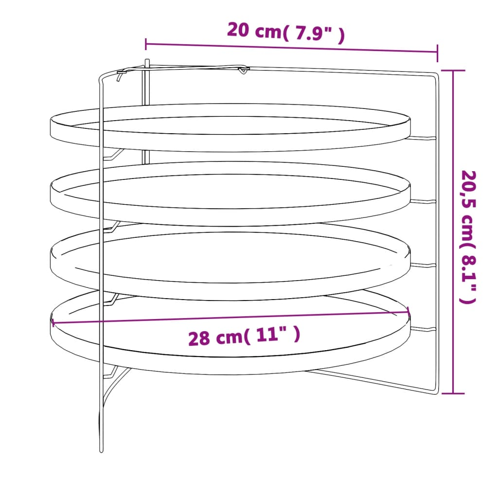 Set Of 4 Pizza Pans with Steel Rack | Jscapes Home and Garden