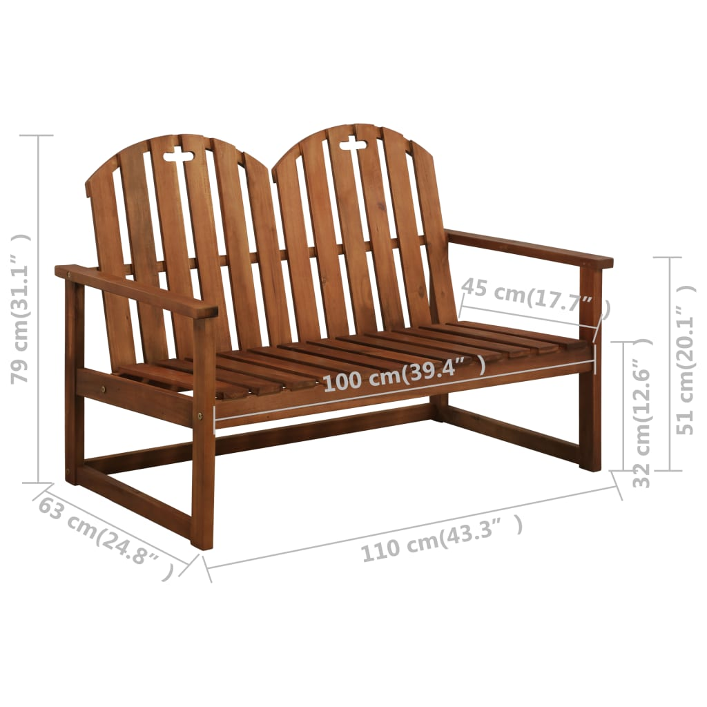  4 Piece Solid Acacia Wood Outdoor Lounge Set