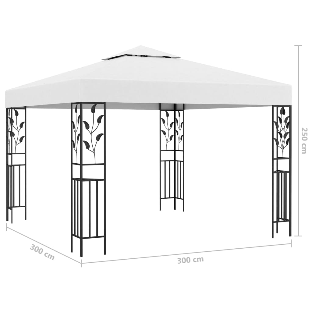 White Gazebo with LED String Lights