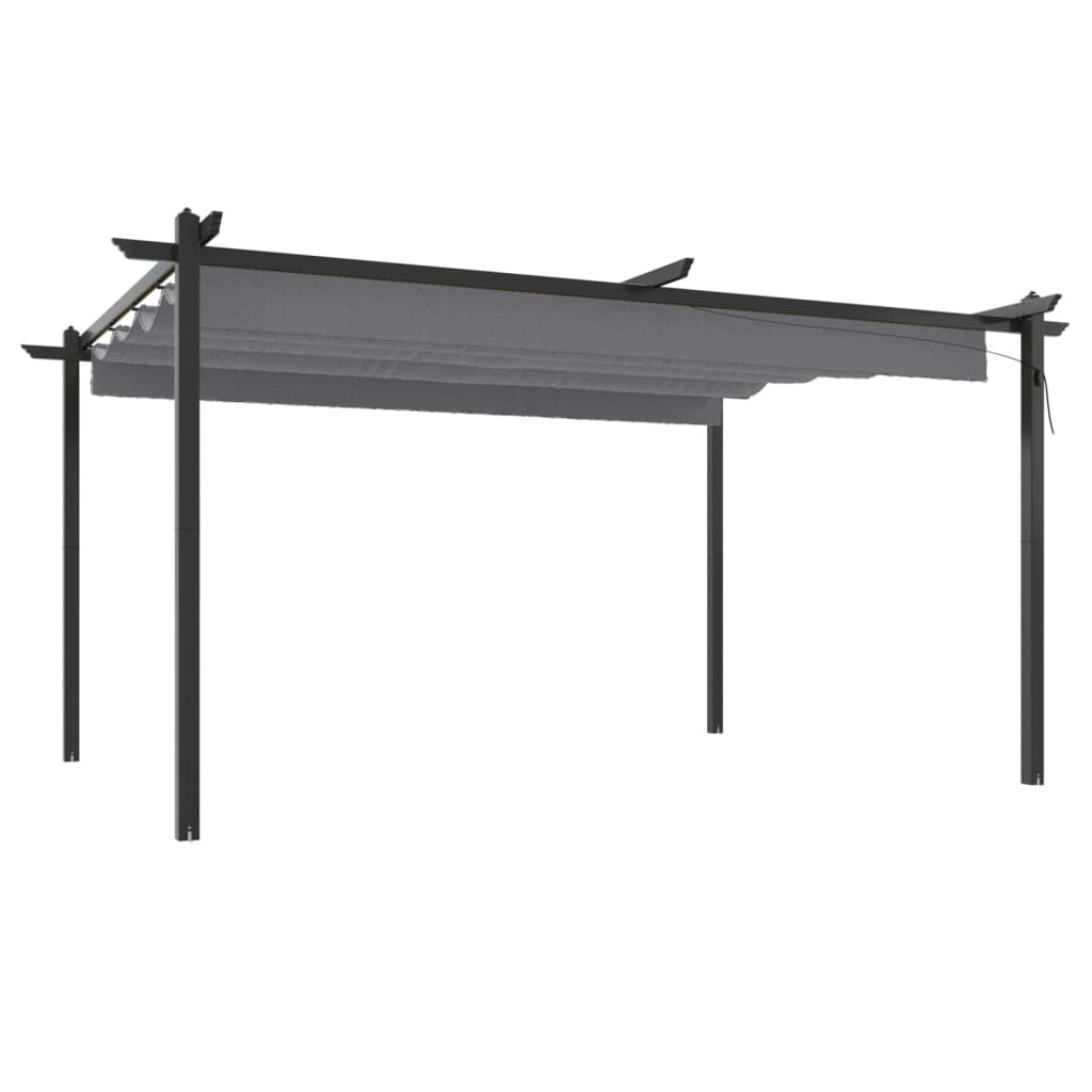 Anthracite Garden Gazebo with Retractable Roof