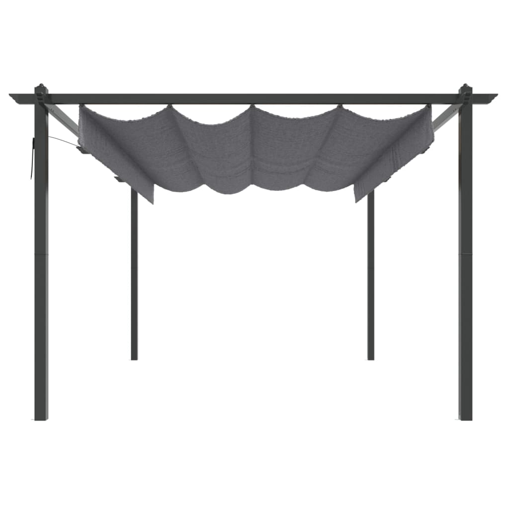 Anthracite Garden Gazebo with Retractable Roof