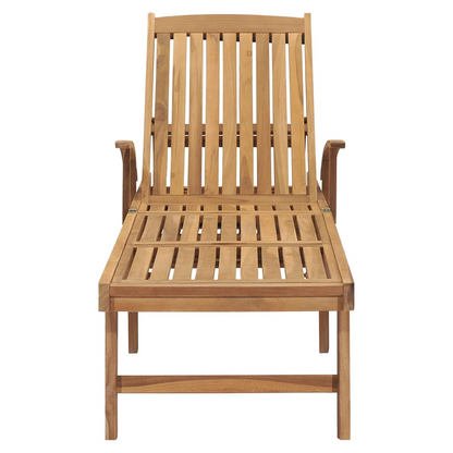  Solid Teak Wood Sun Lounger