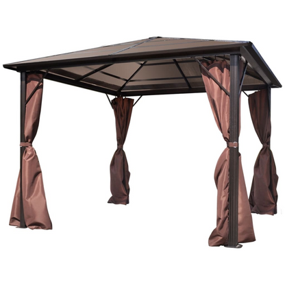 Brown Aluminium  Gazebo with Curtain