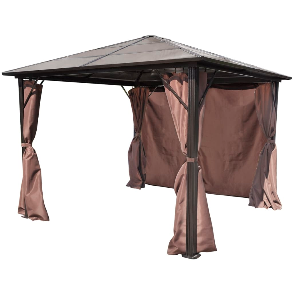 Brown Aluminium  Gazebo with Curtain