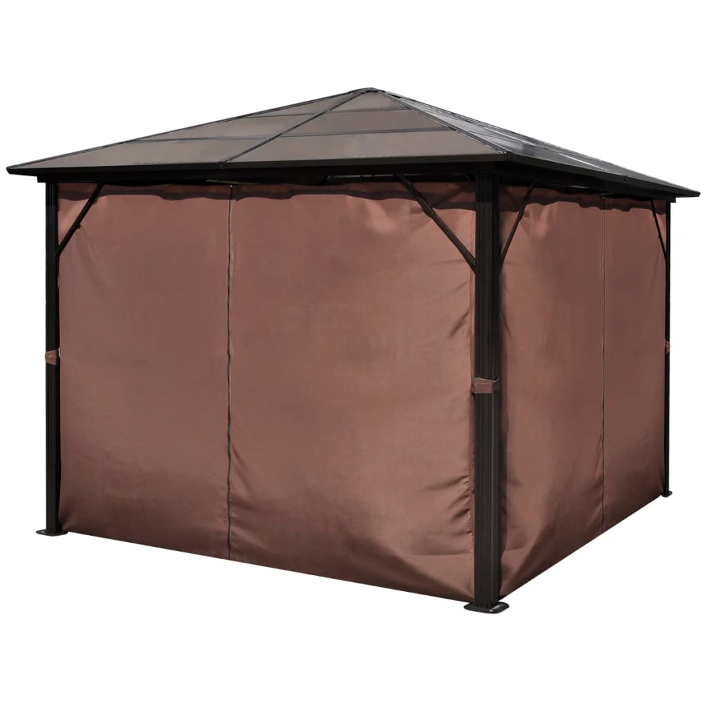 Brown Aluminium  Gazebo with Curtain