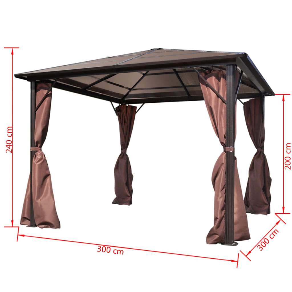 Brown Aluminium  Gazebo with Curtain