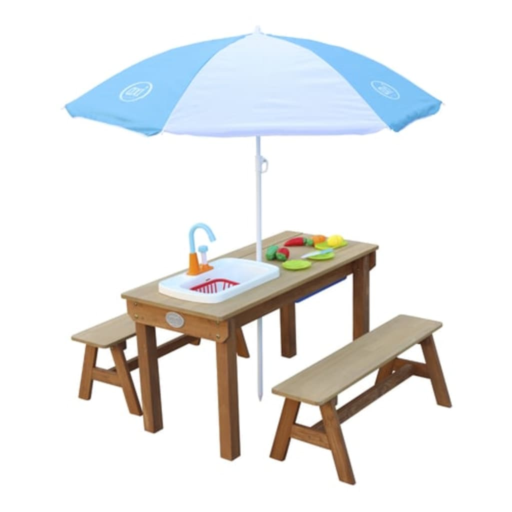 Sand and Water Picnic Table with Play Kitchen and Benches