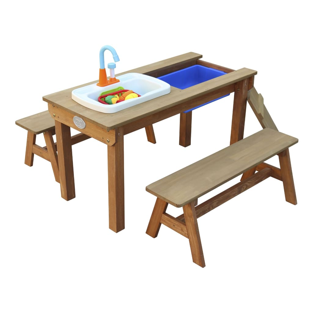 Sand and Water Picnic Table with Play Kitchen and Benches