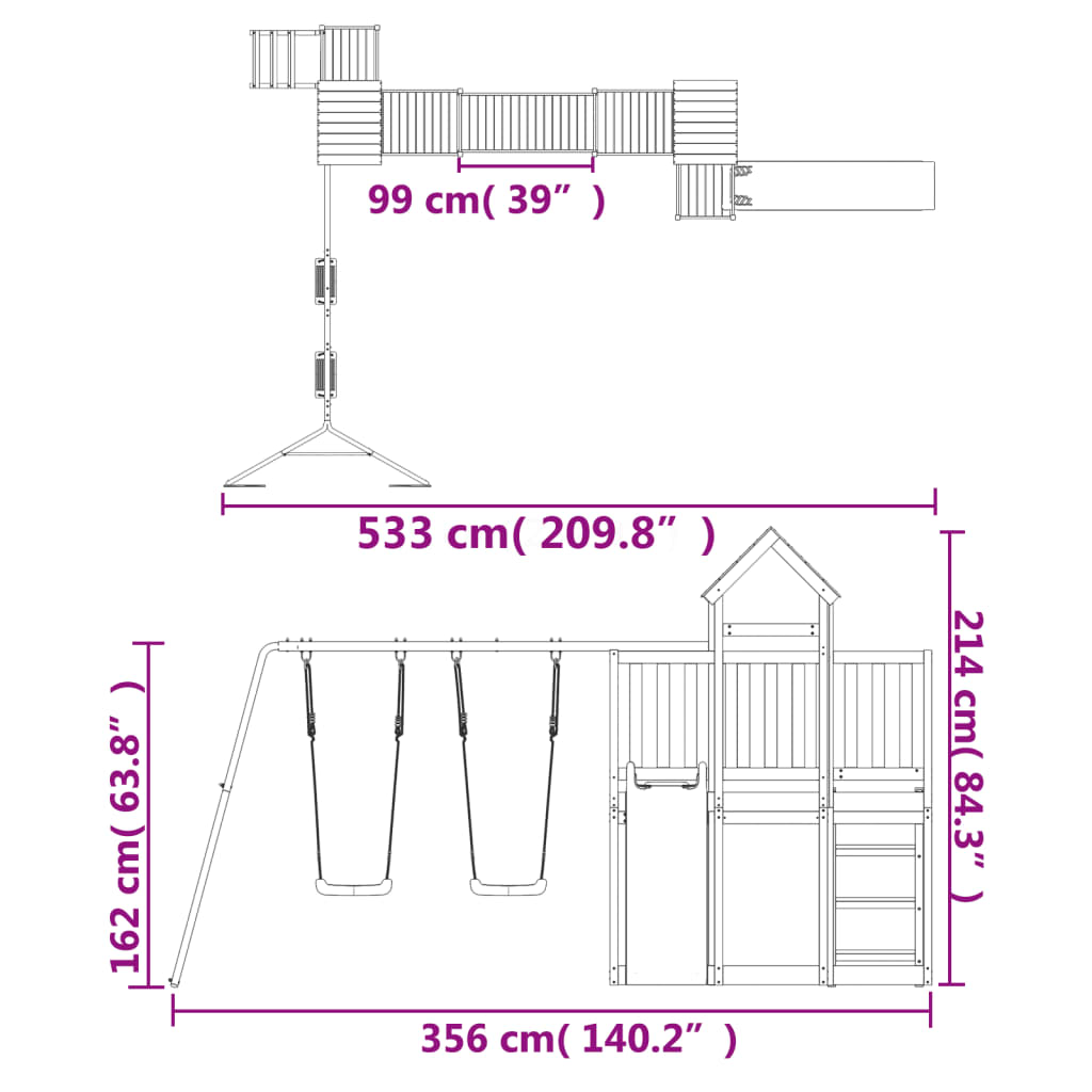 Solid Douglas Wood Play Set | Jscapes Home and Garden