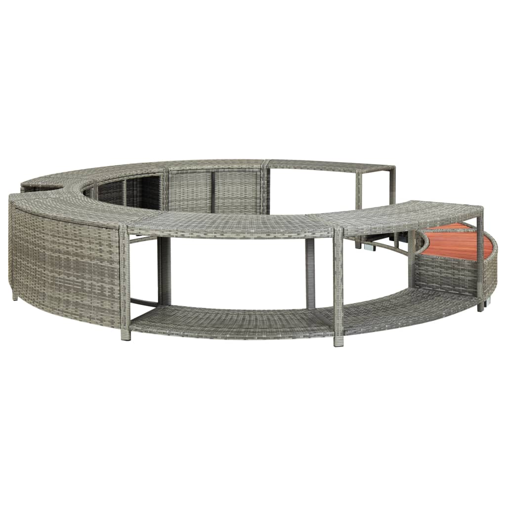  Hot Tub Surround Grey Poly Rattan