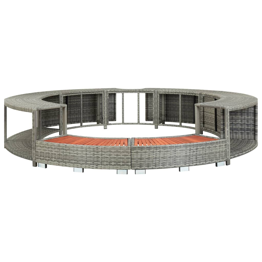  Hot Tub Surround Grey Poly Rattan