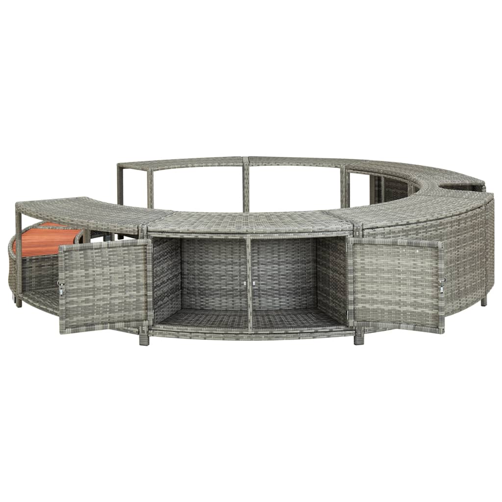  Hot Tub Surround Grey Poly Rattan