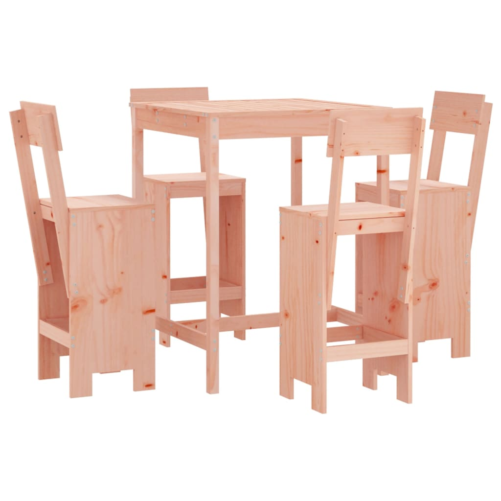 5 Piece Solid Douglas Wood Garden Bar Set