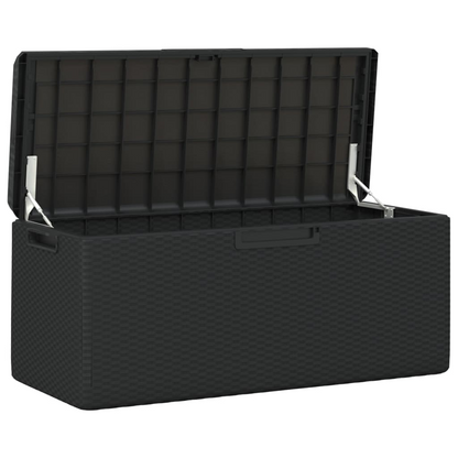  Anthracite Garden Storage Box with Seat Cushion 350 L 