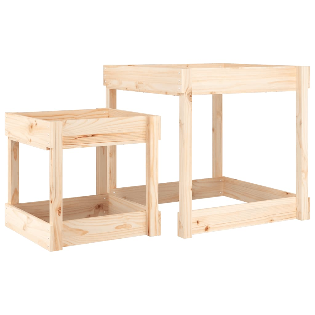 Sand Tables 2 pcs Solid Wood Pine