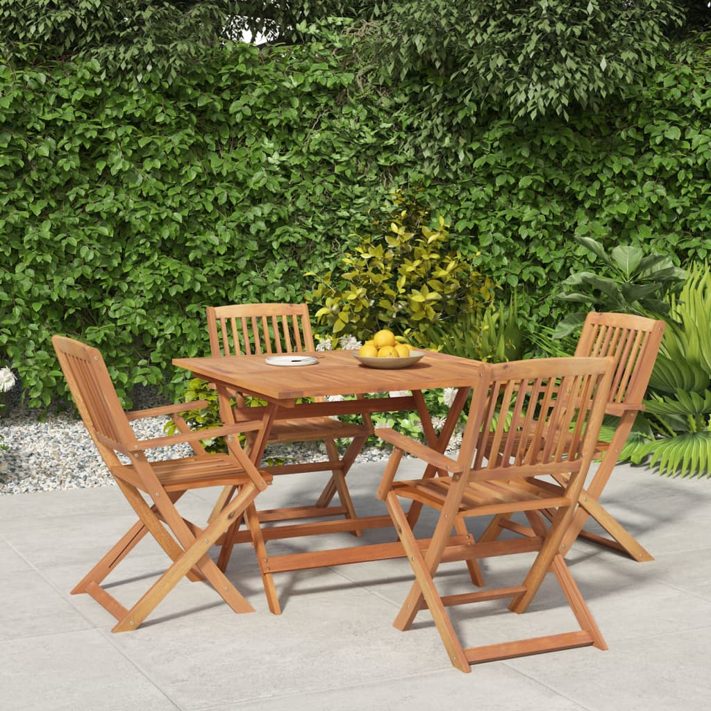 5 Piece Solid Acacia Wood Garden Dining Set