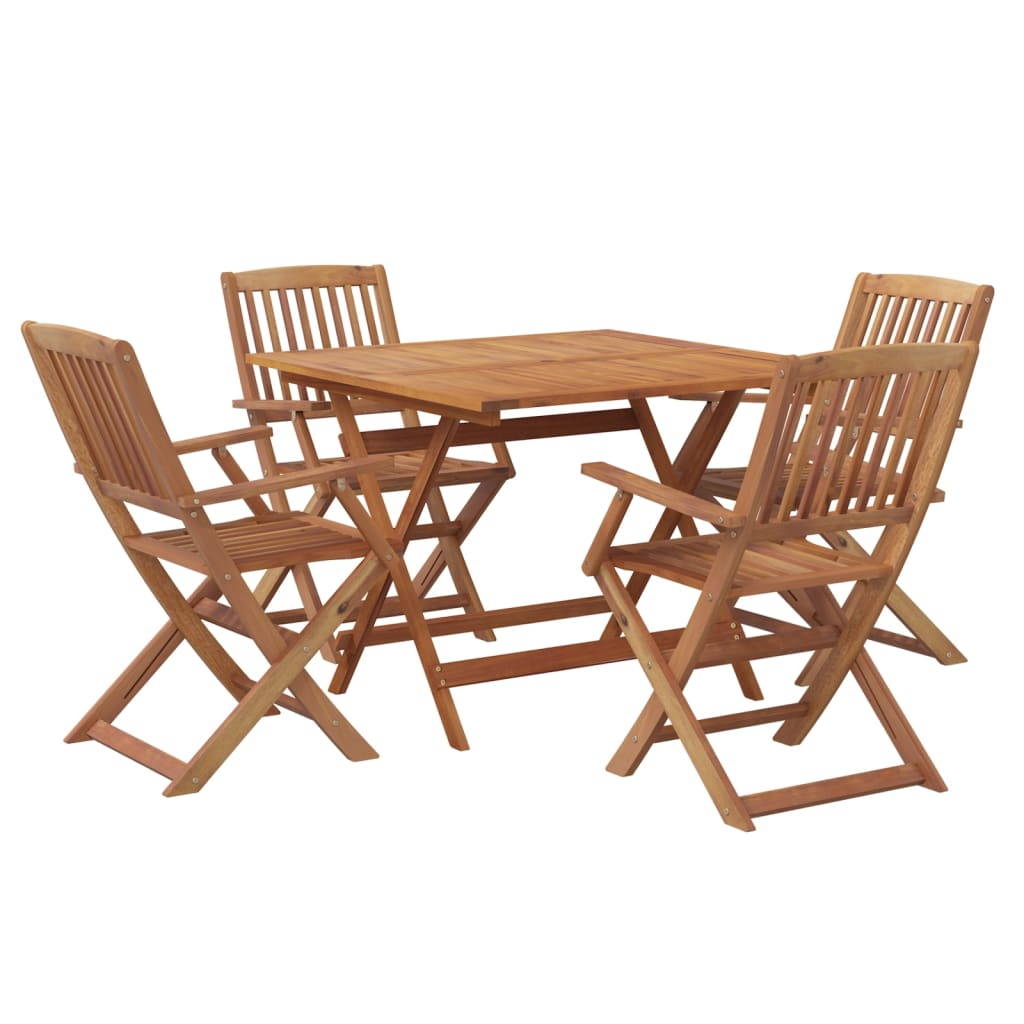 5 Piece Solid Acacia Wood Garden Dining Set