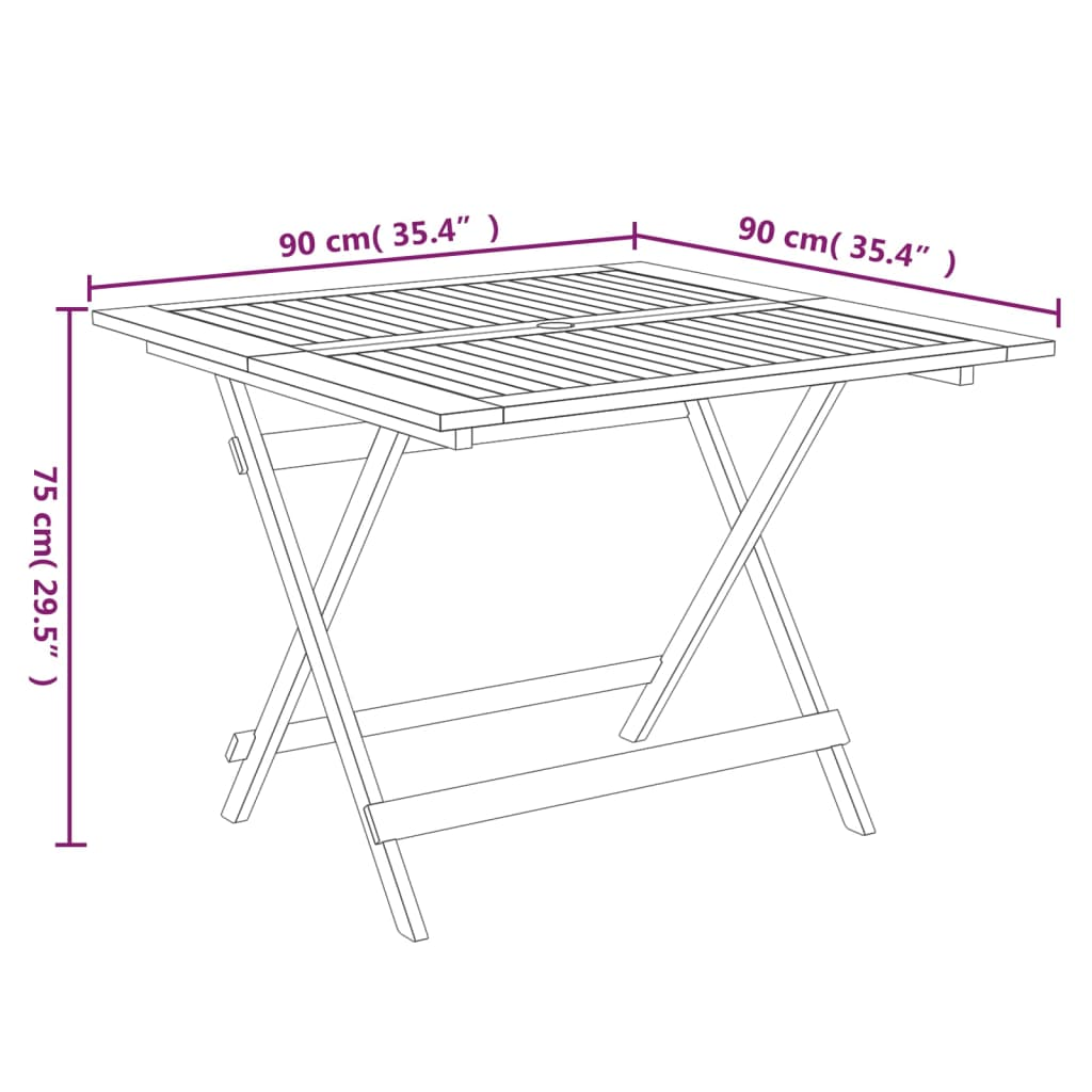 5 Piece Solid Acacia Wood Garden Dining Set