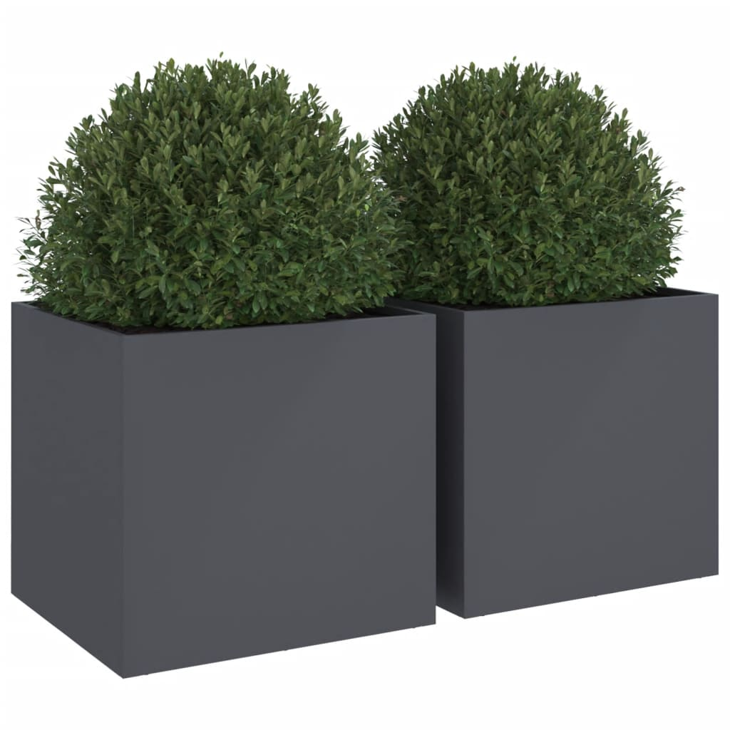 Set of 2 Anthracite Planters | Jscapes Home and Garden