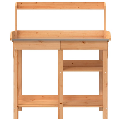 Potting Bench with Shelves- Brown