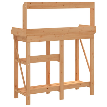 Potting Bench with Shelves- Brown