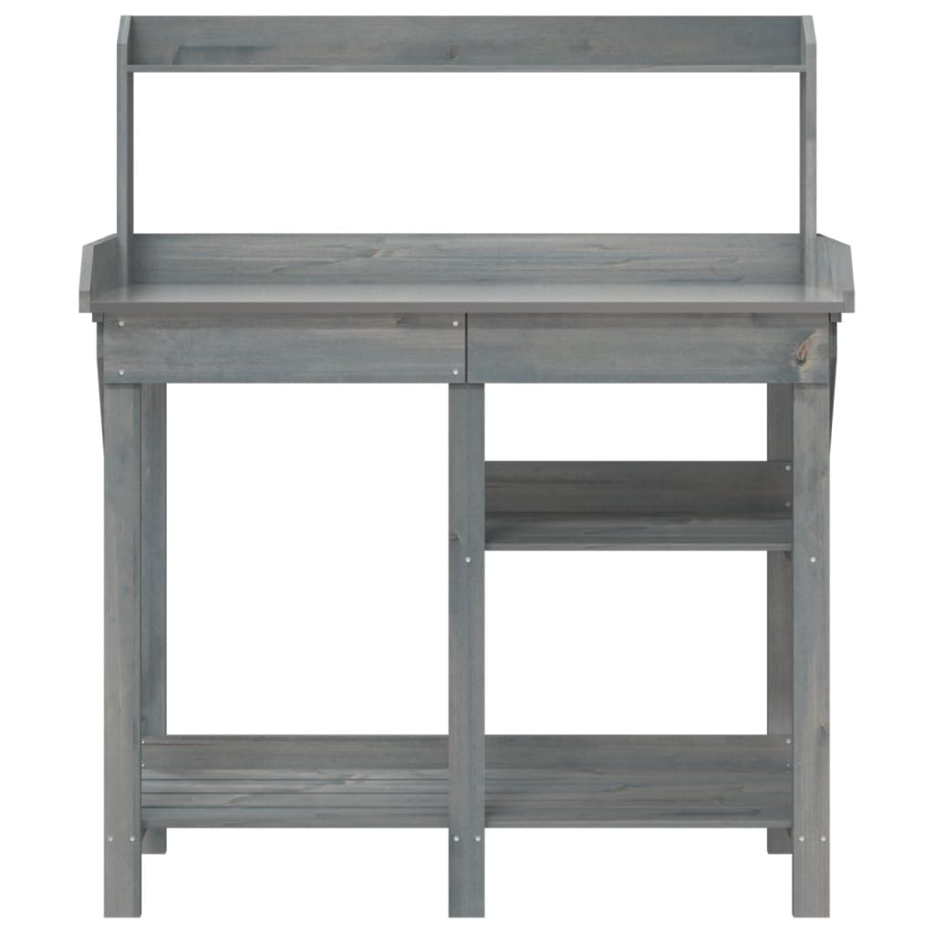  Potting Bench with Shelves- Grey 