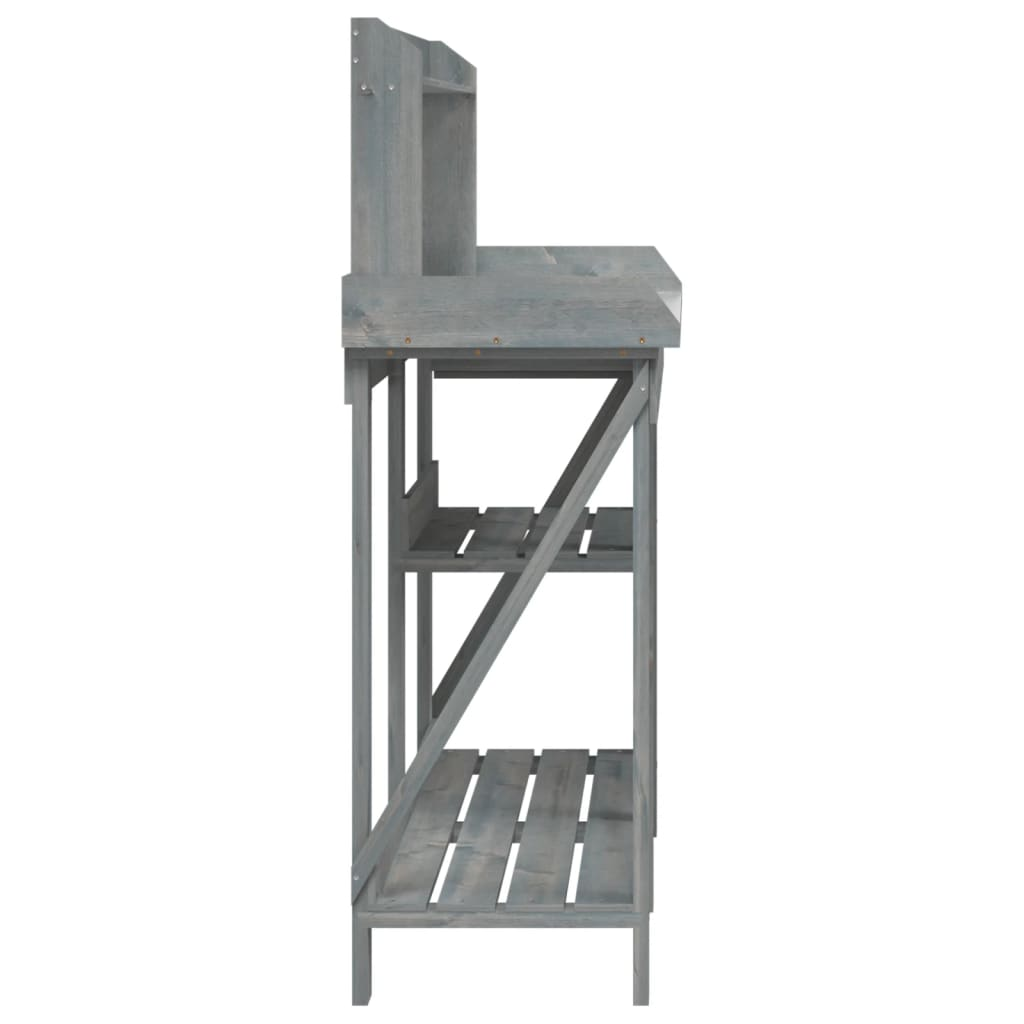  Potting Bench with Shelves- Grey 