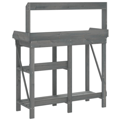  Potting Bench with Shelves- Grey 