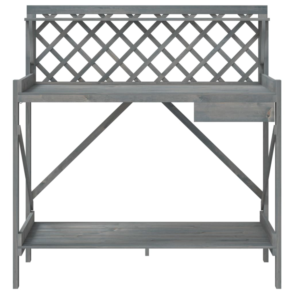  Potting Bench with Trellis- Grey