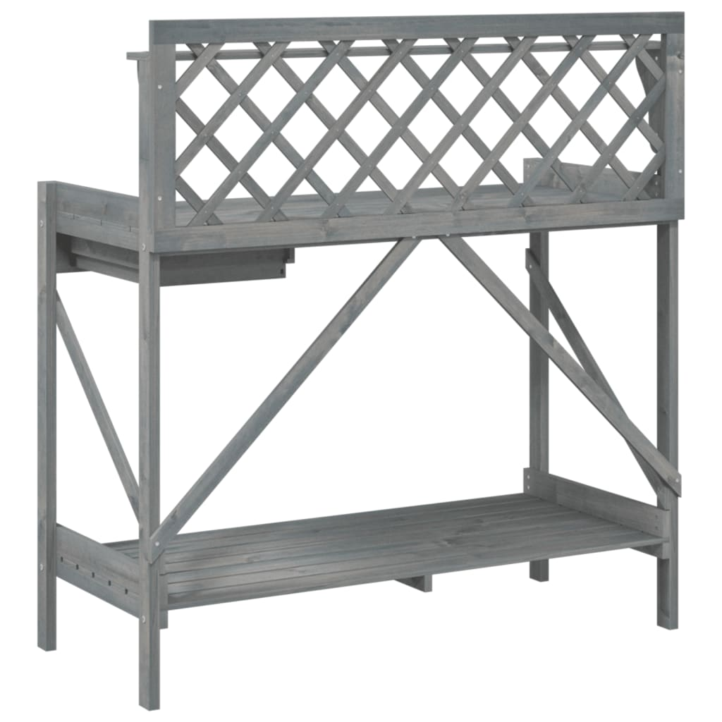  Potting Bench with Trellis- Grey