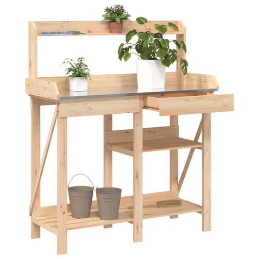 Potting Bench with Shelves