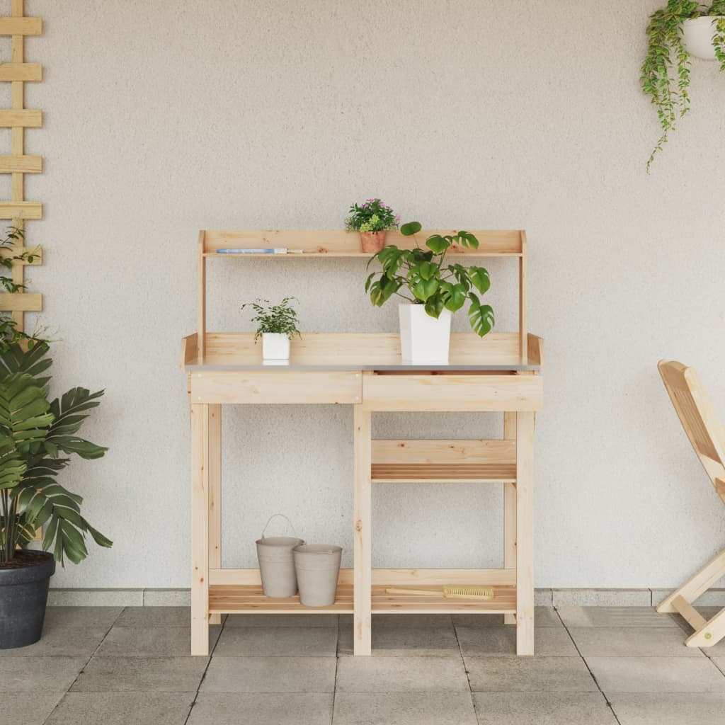 Potting Bench with Shelves