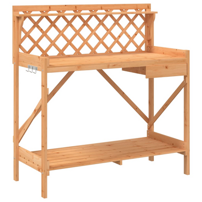 Potting Bench with Trellis- Brown