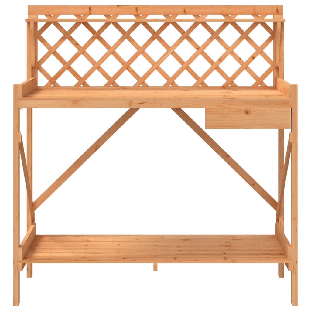 Potting Bench with Trellis- Brown