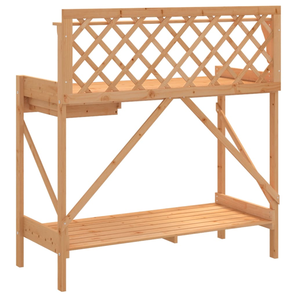 Potting Bench with Trellis- Brown