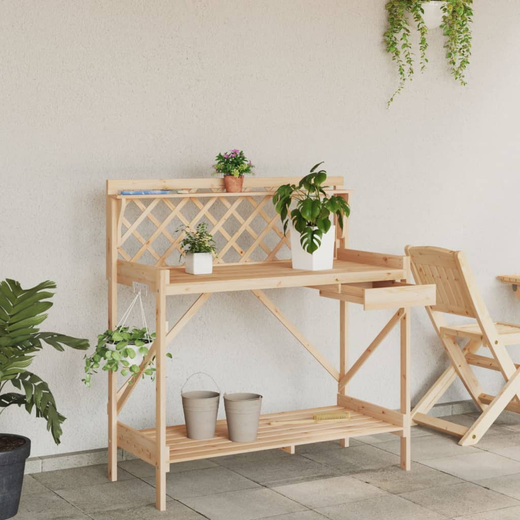 Potting Bench with Trellis