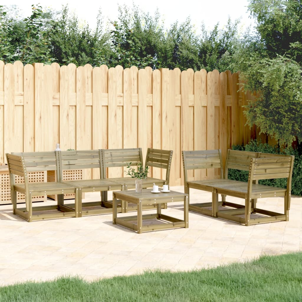 Impregnated Pine Wood 5 Piece Garden Sofa Set