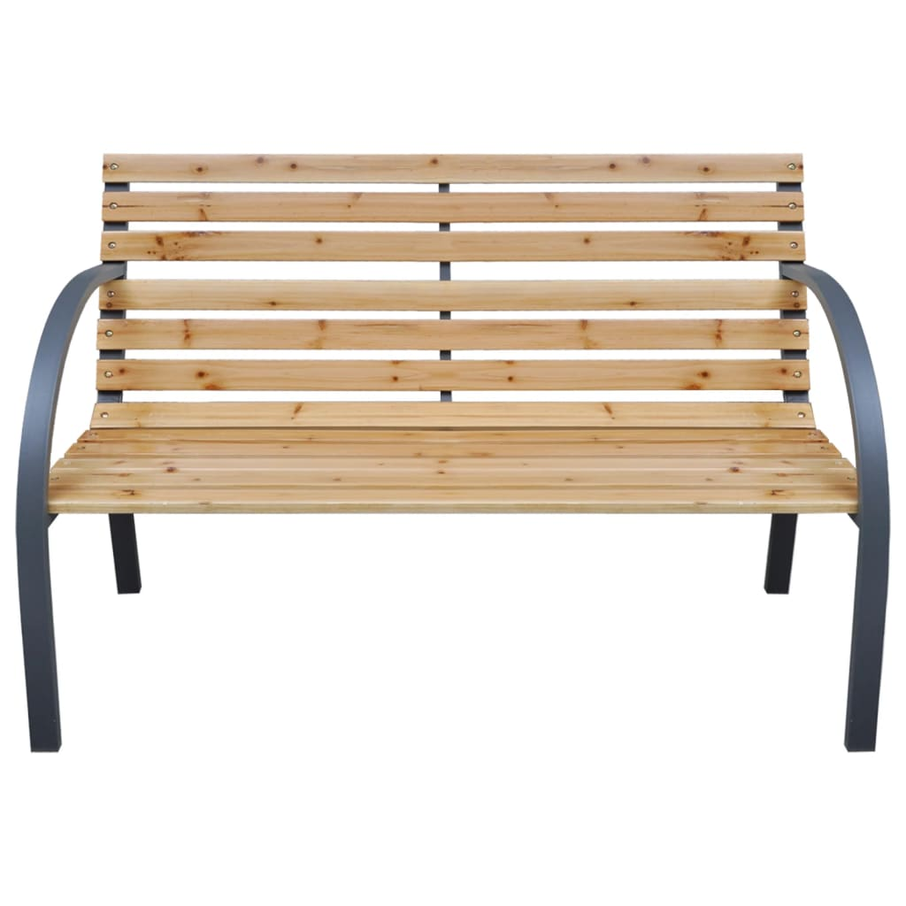 Solid Fir Wood Garden Bench 112 cm